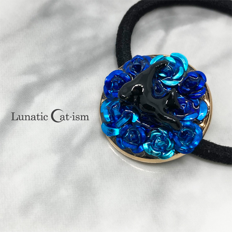 【ルナティックキャットイズム】青薔薇と黒猫のヘアゴムitem_image_1