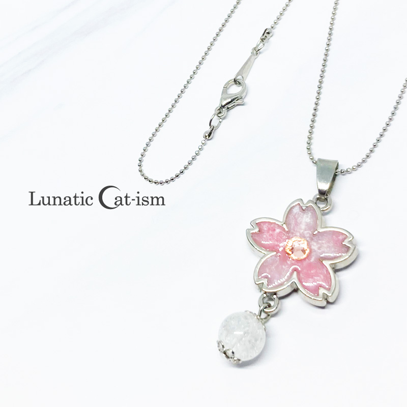 【ルナティックキャットイズム】シェルピンクの桜ネックレス～クラック水晶item_image_2