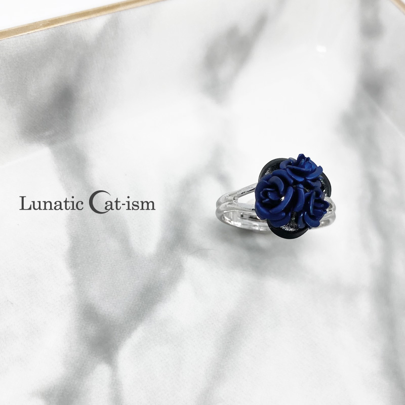 【ルナティックキャットイズム】青薔薇のブーケリング フリーサイズ 指輪 ゴシック ハンドメイドリングitem_image_2