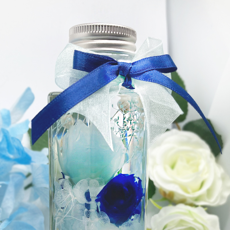 【ルナティックキャットイズム】青薔薇 ハーバリウム ハート型ボトル～本物の薔薇が１輪 ギフト 結婚祝いitem_image_9