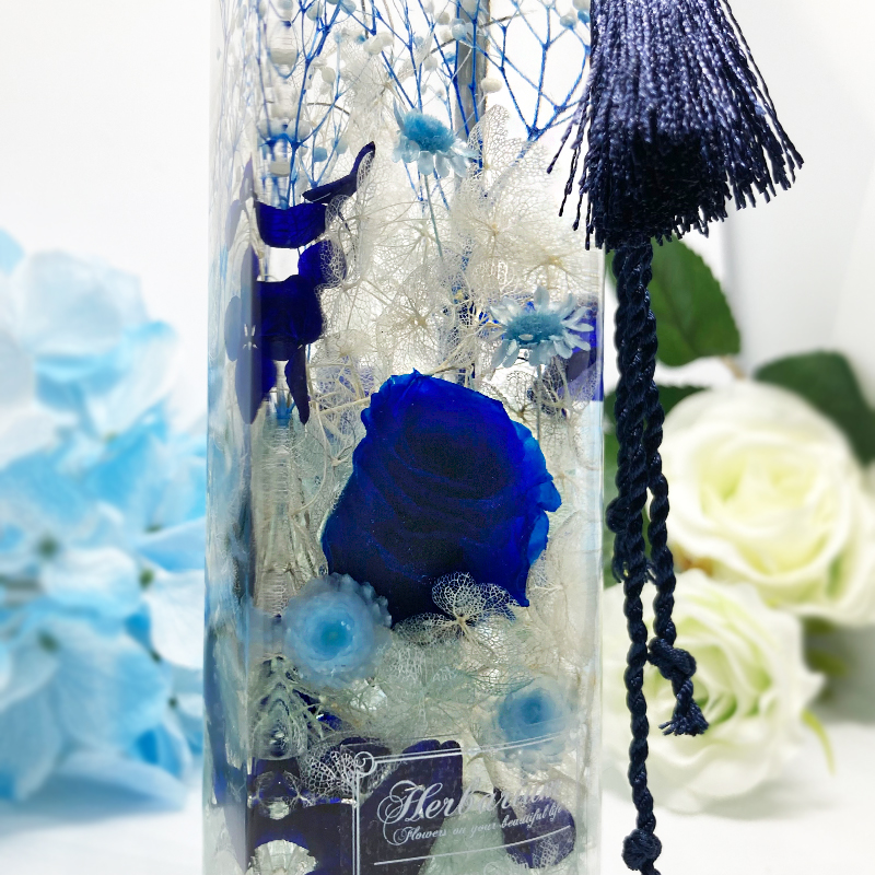 【ルナティックキャットイズム】青薔薇 ハーバリウム ハート型ボトル～本物の薔薇が１輪 ギフト 結婚祝いitem_image_3