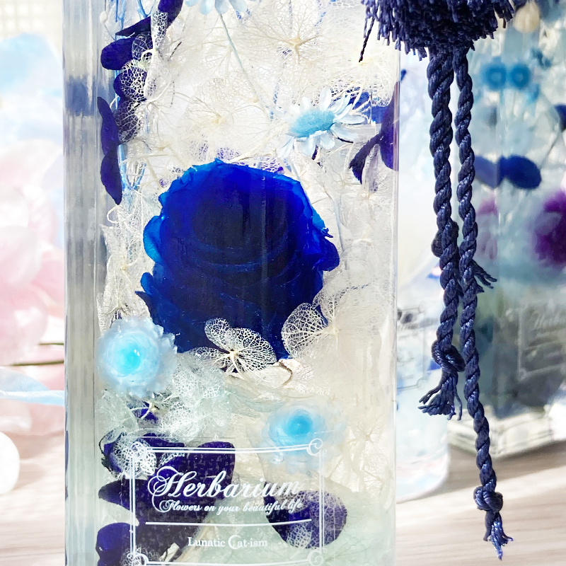 【ルナティックキャットイズム】青薔薇 ハーバリウム ハート型ボトル～本物の薔薇が１輪 ギフト 結婚祝いitem_image_6