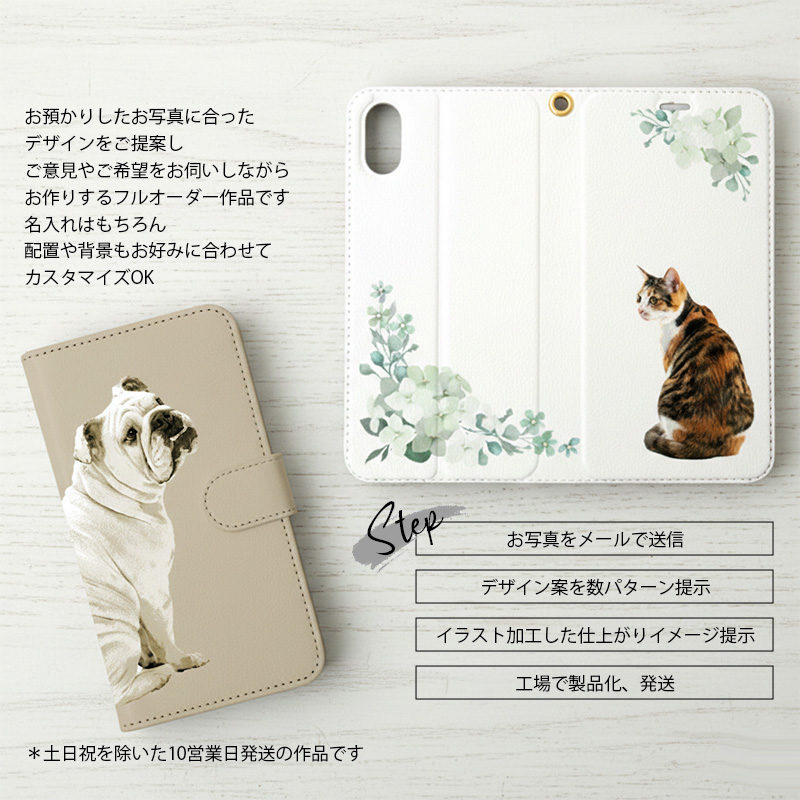 【ルナティックキャットイズム】送料無料｜ 手帳型スマホケース- ペット写真で作るオーダーメイド オリジナル スマホカバー 猫 犬：リアルイラスト[iPhone/Android]item_image_3