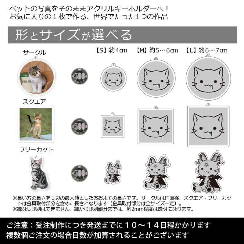 【ルナティックキャットイズム】送料無料｜アクリルキーホルダー-ストラップ/チャーム/バッジ ペットの写真で作る オーダーメイド オリジナル アクキー 猫 犬：フォトタイプitem_image_5