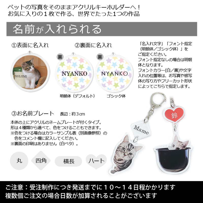 【ルナティックキャットイズム】送料無料｜アクリルキーホルダー-ストラップ/チャーム/バッジ ペットの写真で作る オーダーメイド オリジナル アクキー 猫 犬：フォトタイプitem_image_9