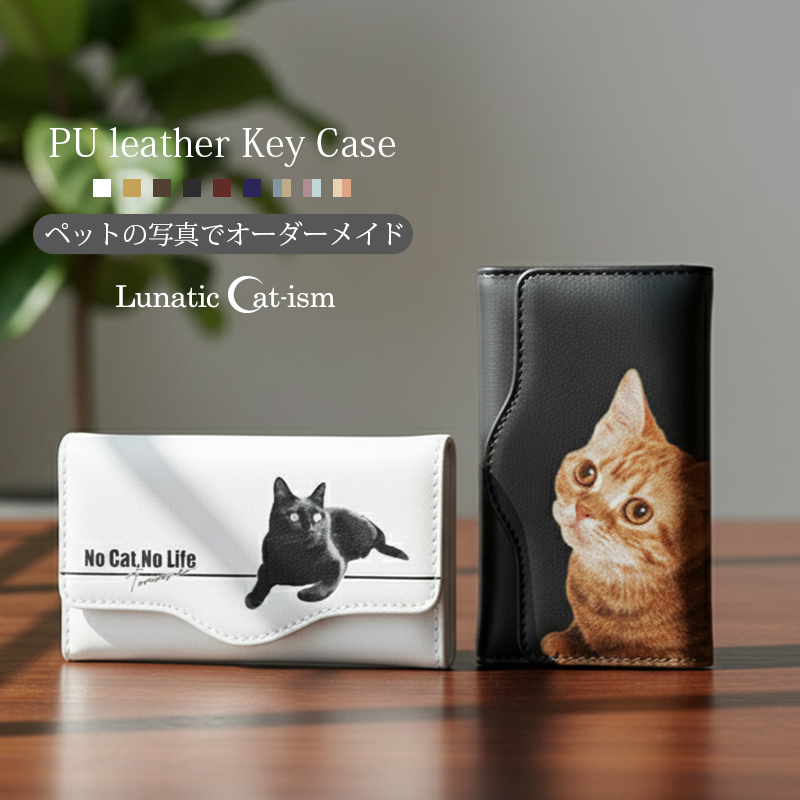 【ルナティックキャットイズム】送料無料｜キーケース-ペットの写真で作る オーダーメイド オリジナル イラスト ４連キーフック