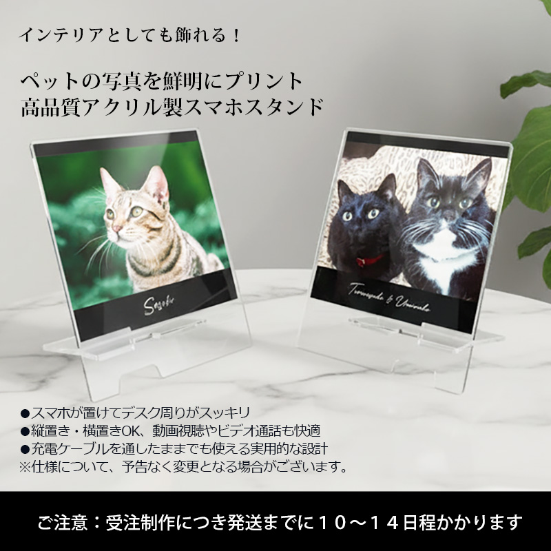 【ルナティックキャットイズム】送料無料｜スマホスタンド-ペット写真で作る オーダーメイド オリジナル アクリルスマホスタンド：フォトタイプitem_image_2