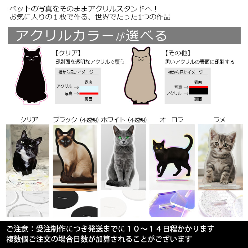 【ルナティックキャットイズム】送料無料｜アクリルスタンド-サイズや台座が選べる！ペットの写真で作る オーダーメイド オリジナル アクスタ 猫 犬：フォトタイプitem_image_3