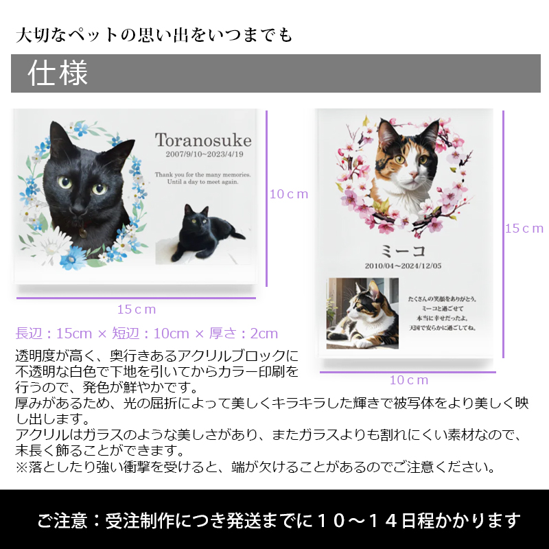 【ルナティックキャットイズム】送料無料｜ペットメモリアル-ペットの写真で作るオーダーメイド アクリルブロック 猫 犬 遺影：フォトitem_image_3