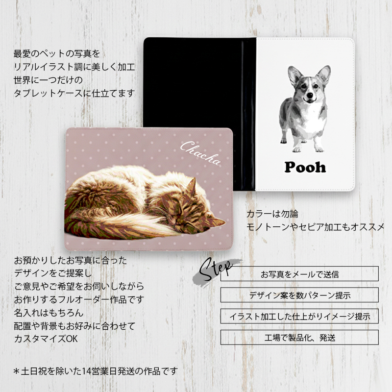 【ルナティックキャットイズム】送料無料｜オーダーメイド タブレットケース iPadケース-ペット写真で作る オリジナル ケース 猫 犬 リアルイラストitem_image_2