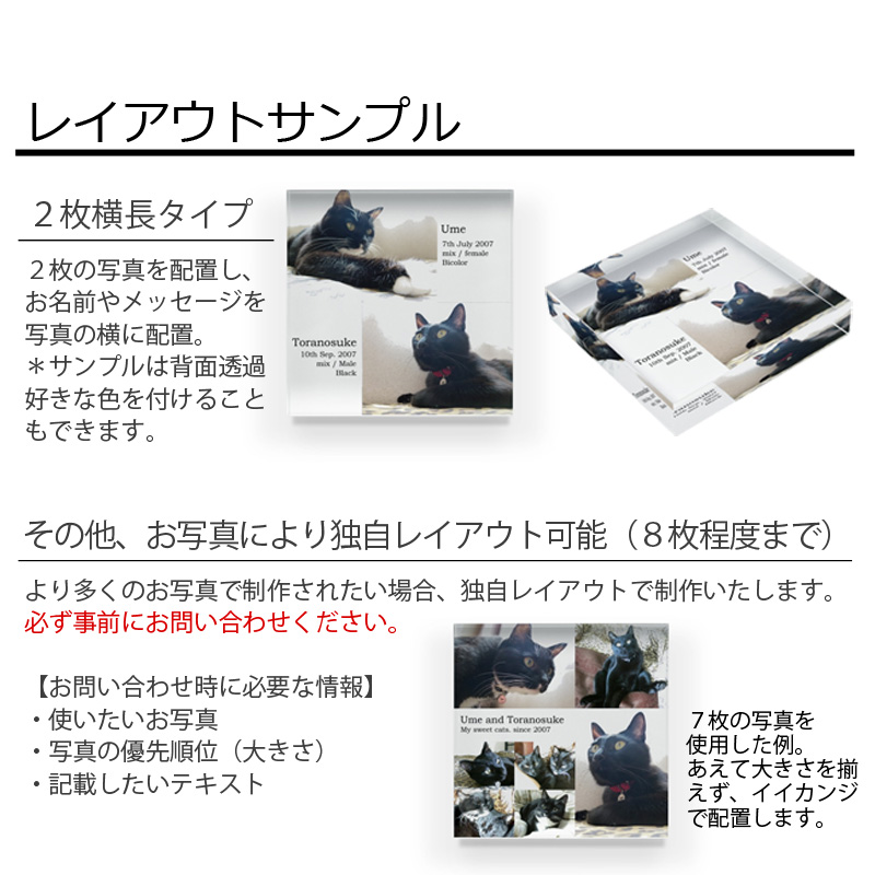【ルナティックキャットイズム】送料無料｜アクリルブロック-ペットの写真で オーダーメイド オリジナル インテリア 猫 犬：フォトタイプitem_image_5