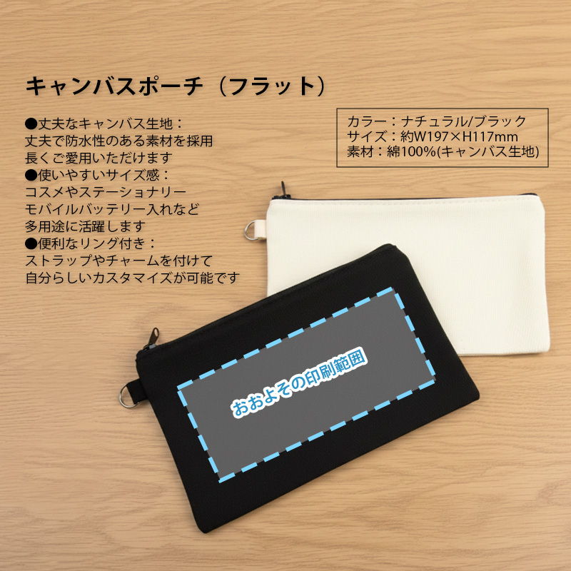 【ルナティックキャットイズム】送料無料｜オーダーメイド キャンバスポーチ（フラット） ペットの写真で作る オリジナル ポーチ｜猫 犬 リアルイラストitem_image_3