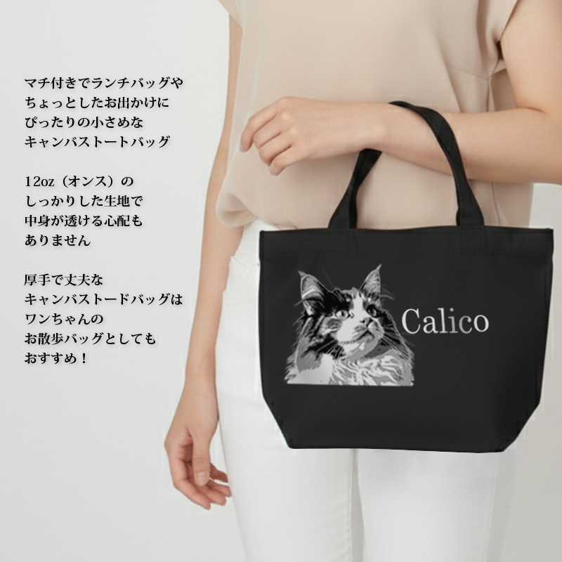 【ルナティックキャットイズム】送料無料｜オーダーメイド ミニトートバッグ-猫 犬 ペットの写真でオリジナル バッグ お散歩バッグ ランチトートitem_image_2