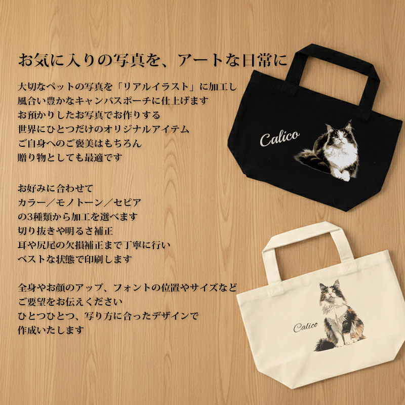 【ルナティックキャットイズム】送料無料｜オーダーメイド ミニトートバッグ-猫 犬 ペットの写真でオリジナル バッグ お散歩バッグ ランチトートitem_image_3